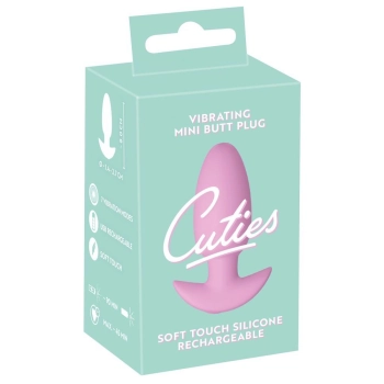 Korek analny wibrujący Cuties silikonowy różowy USB 8 cm