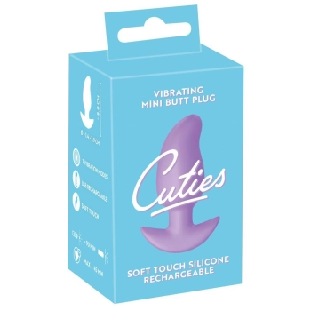 Korek analny wibrujący Cuties fioletowy USB 8 cm