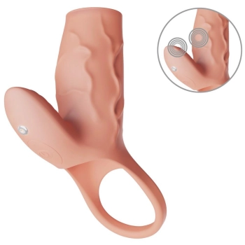 Nakładka silikonowa Realistixxx Real Sleeve Clit S z wibracjami USB