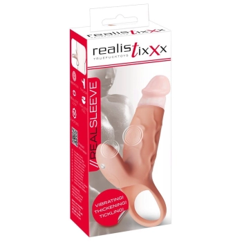 Nakładka silikonowa Realistixxx Real Sleeve Clit S z wibracjami USB