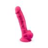 Realistyczne dildo wibrujące Silexd różowe 20 cm USB z pilotem