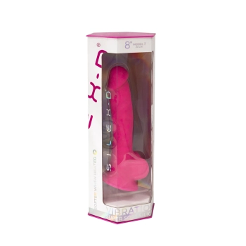 Realistyczne dildo wibrujące Silexd różowe 20 cm USB z pilotem