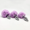 Metal Anal Fluffy Twist Plug M pink