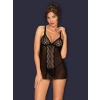Bielizna-Lucita koszulka i stringi czarna  S/M