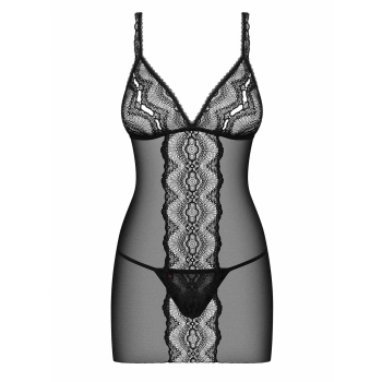 Bielizna-Lucita koszulka i stringi czarna  S/M