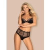 Komplet bielizny Sharlotte Obsessive koronka czarny S/M