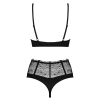 Komplet bielizny Sharlotte Obsessive koronka czarny S/M