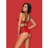 Bielizna- Leatheria komplet 2-częściowy czerwony  S/M