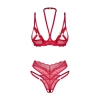 Komplet dwuczęściowy otwarty Cupide Desir Obsessive czerwony L/XL