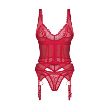 Gorset i stringi Cupide Desir Obsessive czerwone S/M