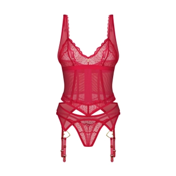 Gorset i stringi Cupide Desir Obsessive czerwone S/M