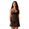 Koszulka nocna Stelisa Obsessive czarna z stringami S/M