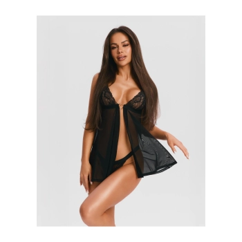 Babydoll Elianes Obsessive czarna z sercem M/L