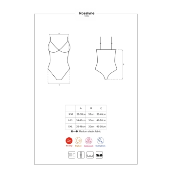 Bielizna-Rosalyne body czerwone  S/M