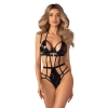 Body erotyczne wet look Obsessive Keira Lise czarne L/XL
