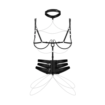 Uprząż Premisis Black Obsessive z fiszbinami S/M/L