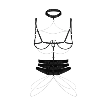 Uprząż Premisis Black Obsessive z fiszbinami S/M/L