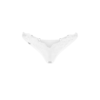 Otwarte stringi koronkowe Arrowel White Obsessive 2XL/3XL