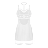 Koronkowe body z fiszbinami Obsessive Arrowel White 2XL/3XL