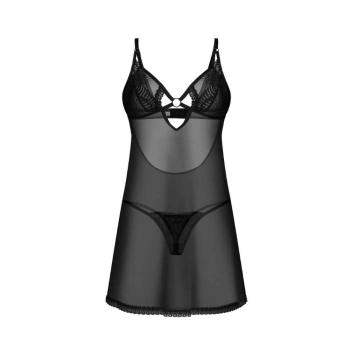 Erotyczna koszulka siateczkowa Alliane z stringami Obsessive 2XL/3XL