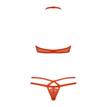 Komplet bielizny erotycznej Obsessive czerwony S/M