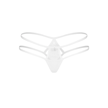 Figi otwarte Obsessive Arrowel White koronkowe L/XL
