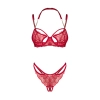 Matildea komplet bielizny Obsessive czerwony otwarty S/M