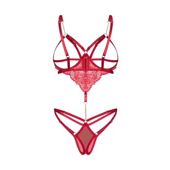 Body otwarte Matildea czerwone Obsessive L/XL