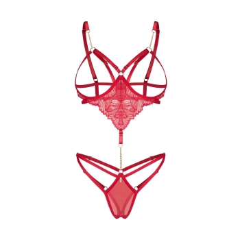 Body otwarte Matildea czerwone Obsessive L/XL