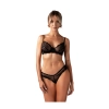Komplet bielizny erotycznej Perisia Obsessive transparentny czarny M/L