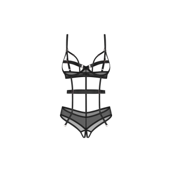 Body erotyczne otwarte Euridia Obsessive czarne XL 2XL