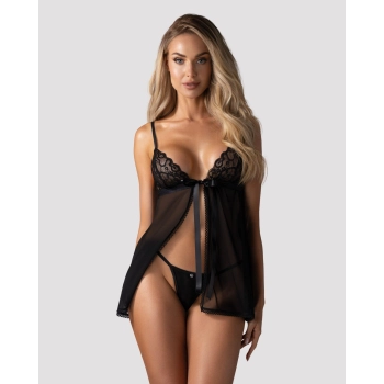Babydoll i stringi Obsessive koronka XS/S