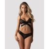 Komplet bielizny Obsessive Blomentis czarny M/L