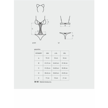 Kostium Gepardina 3 częściowy Obsessive L XL