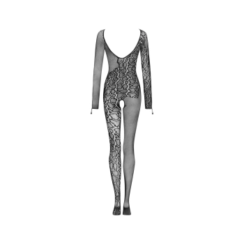 Bodystocking Obsessive G326 czarny z wężowym wzorem S/M/L