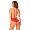 Body z otwartym krokiem Obsessive Dagmarie czerwone XS/S