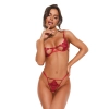 Komplet bielizny Luise Sublim Red otwarty Obsessive L/XL
