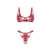 Komplet bielizny Luise Sublim Red otwarty Obsessive L/XL