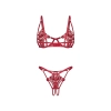 Komplet bielizny Luise Sublim Red otwarty Obsessive L/XL