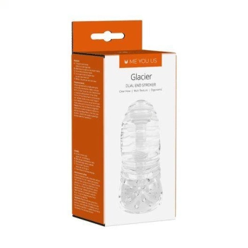 Masturbator dwustronny Me You Us Glacier przezroczysty TPE 14,5 cm