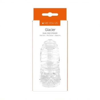 Masturbator dwustronny Me You Us Glacier przezroczysty TPE 14,5 cm