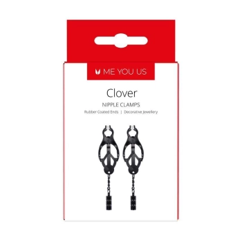 Zacisk na sutki Me You Us Clover stalowy czarny