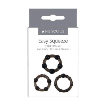 Zestaw pierścieni Easy Squeeze Me You Us czarny