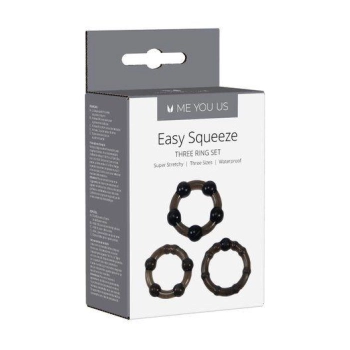 Zestaw pierścieni Easy Squeeze Me You Us czarny