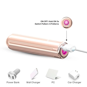 Wibrator mini silikonowy B Series Joy różowe złoto USB