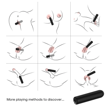 Wibrator mini silikonowy Rock czarny USB 9 trybów