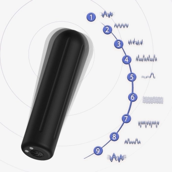 Wibrator mini silikonowy Rock czarny USB 9 trybów