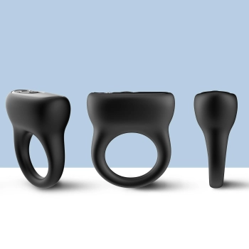 Pierścień wibrujący silikonowy B Series Joy czarny USB 9 funkcji