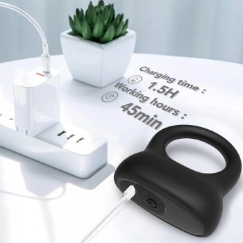 Pierścień wibrujący silikonowy B Series Joy czarny USB 9 funkcji