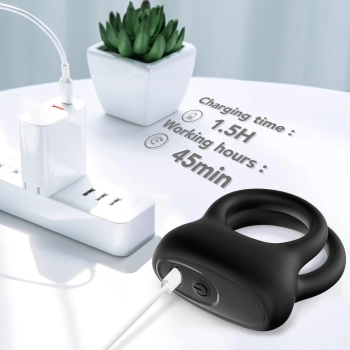 Pierścień wibrujący Dualo 9 funkcji czarny USB